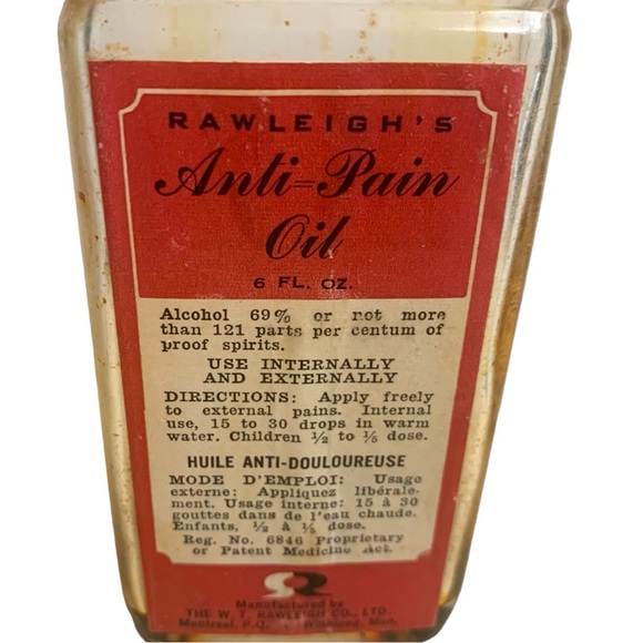 VTG  RAWLEIGH'S Anti-pain Ointment Glass Apothecary Empty Bottle Collectible - Picture 3 of 9